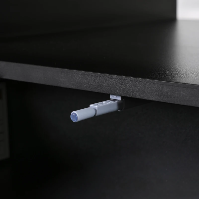 Vinsetto Coffee Table with Cloud Top, 2 Brake Wheels, Drawer, and Large Storage, 39.5" L x 23.5" W x 17.5" H, Black