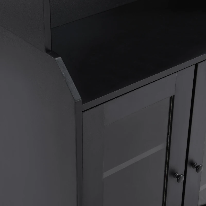 Vinsetto Elegant Tall Cabinet with Acrylic Door, Adjustable Shelves, and Graceful Curves, 27.5" L x 14.5" W x 78.5" H, Black