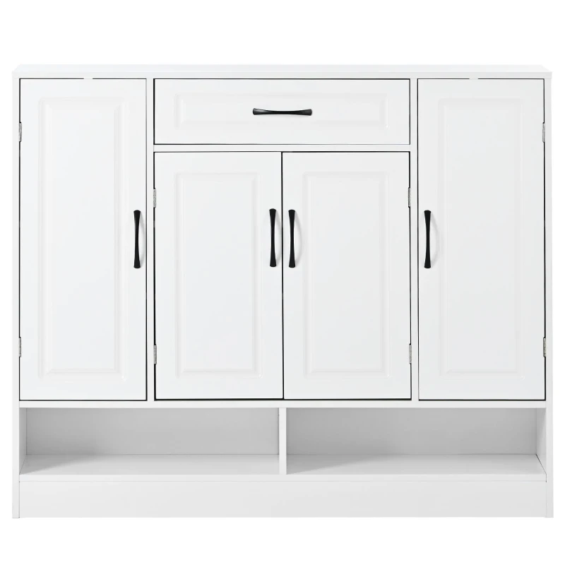 Sleek and Modern Shoe Cabinet with Adjustable Shelves, Minimalist Shoe Storage Organizer, Space-Saving Design, 47.5" L x 12" W x 39.5" H, White