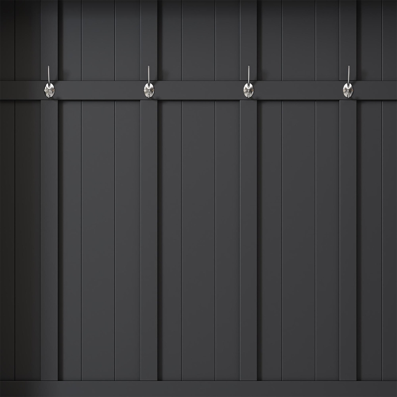 Vinsetto Wooden Entryway Hall Tree with Storage Bench, 6 Hooks, Shoe Cabinet with 13 Compartments, Elegant Coat Rack, 59" L x 18" W x 79" H, Black