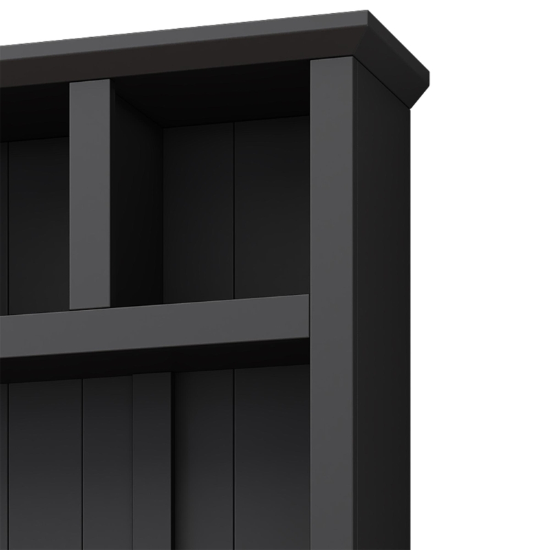 Vinsetto Wooden Entryway Hall Tree with Storage Bench, 6 Hooks, Shoe Cabinet with 13 Compartments, Elegant Coat Rack, 59" L x 18" W x 79" H, Black