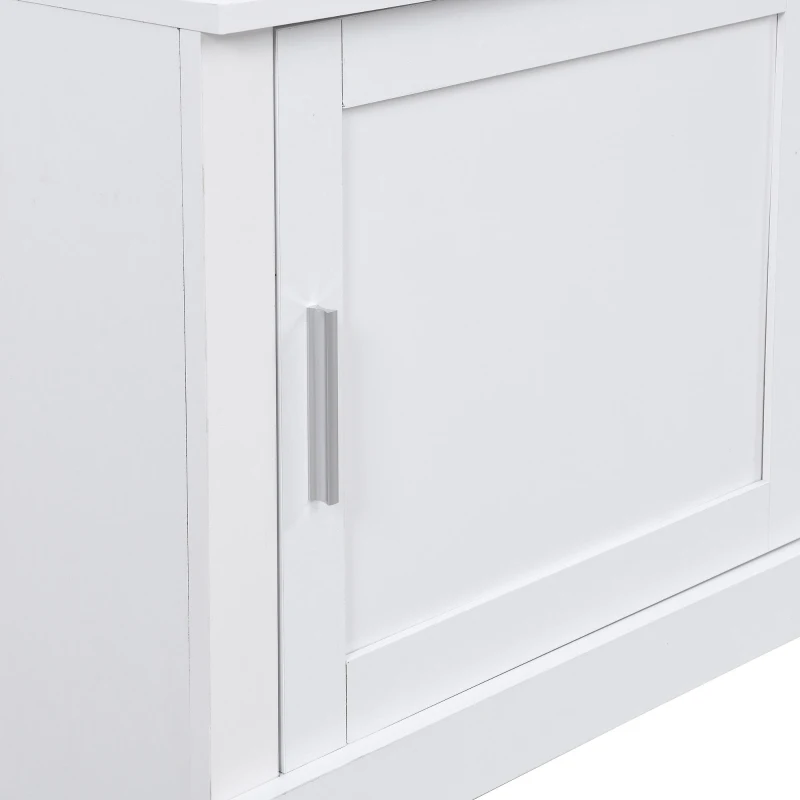 Vinsetto 4-in-1 Wide Storage Hall Tree with Bench and Shoe Cubbies, Multi-functional Entryway Coat Rack, 82.5" L x 15.5" W x 78.5" H, White