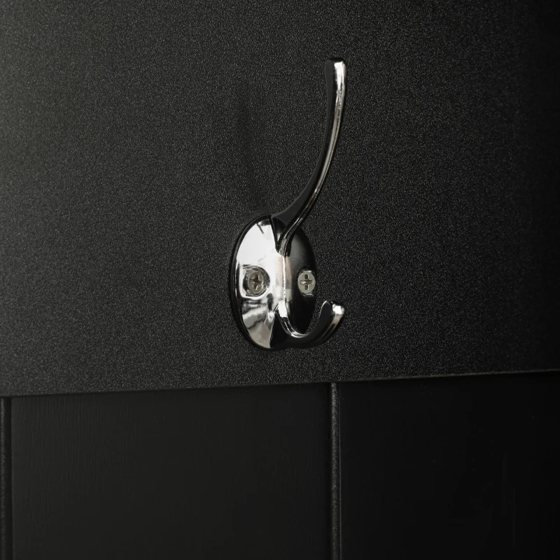 Hall Tree with Flip-Up Bench, Adjustable Shelves, and Hanging Hooks for Entryways,36" L x 15.5" W x 70.5" H, Black