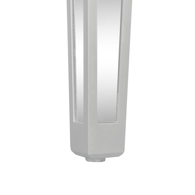 Modern Glass Mirrored End Side Table, Versatile Design with Adjustable Legs, Sleek Corner Table for Living Room or Bedroom, Silve