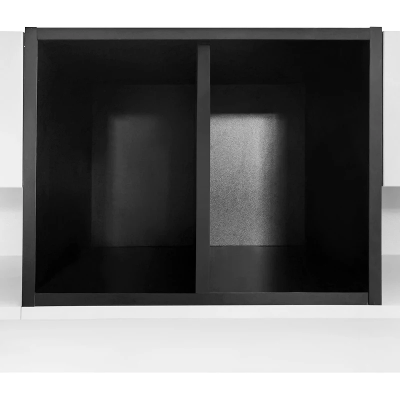 Vinsetto Functional TV Stand with Open and Hidden Storage, Sleek and Stylish TV Stand, Two-Tone Media Console for TVs Up to 80", White