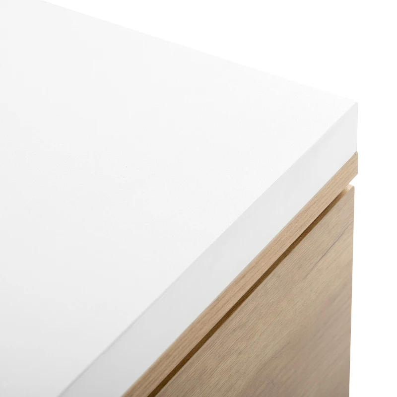 Vinsetto Extendable Coffee Table with 2 Storage Drawers, Dual-tone Wood Center Table with Sliding Tabletop, Multi-functional Hidden Storage, White