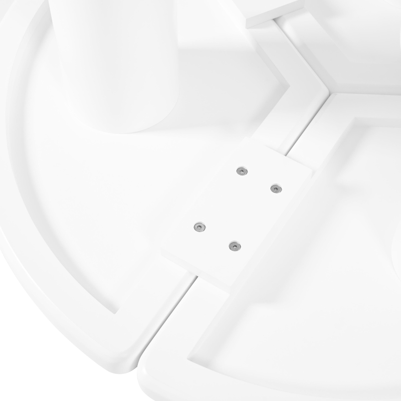 Round Petal-Shaped Coffee Table with Thick Legs and Sleek Edges, Minimalist Design, 39.5" Diameter, Easy Assembly, White