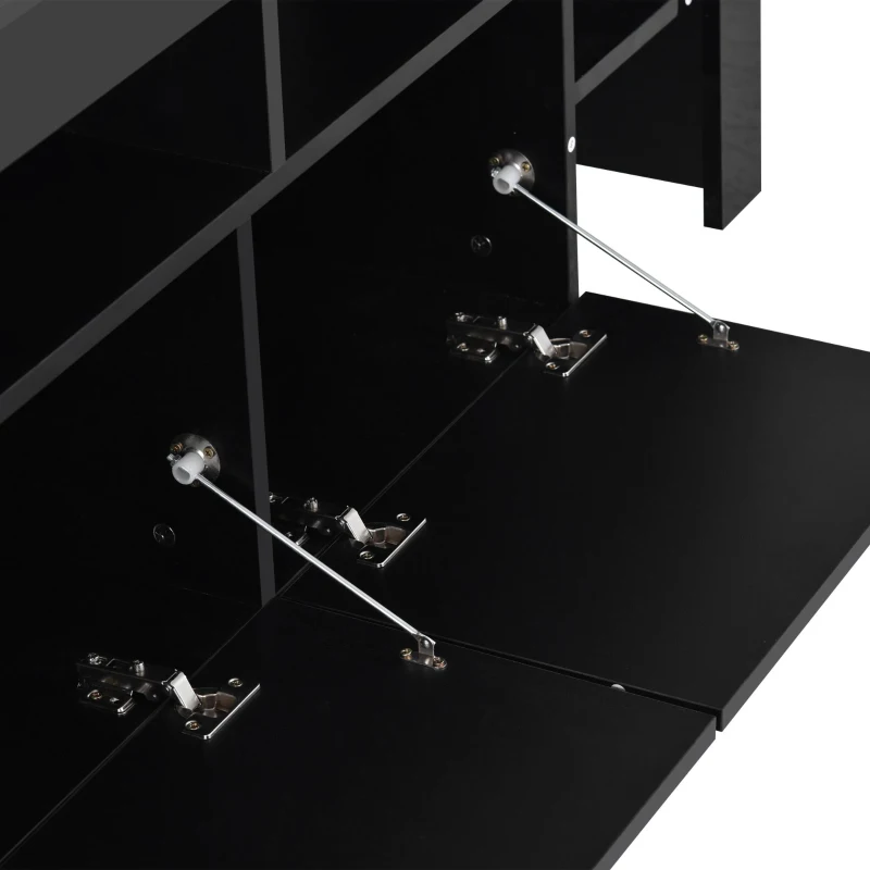 Vinsetto Modern 16-Color LED TV Stand Fits Up to 70" TV, High Gloss Entertainment Center with DVD Shelf, 73" L x 15.5" W x 19.5" H, Black