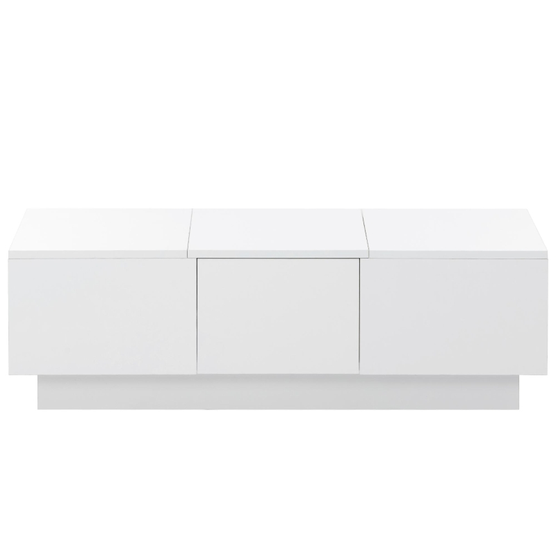 Coffee Table with Hidden Storage, Extendable Cocktail Table with Drawers, Sliding Top for Living Room, 39.5" L x 22" W x 12.5" H, White