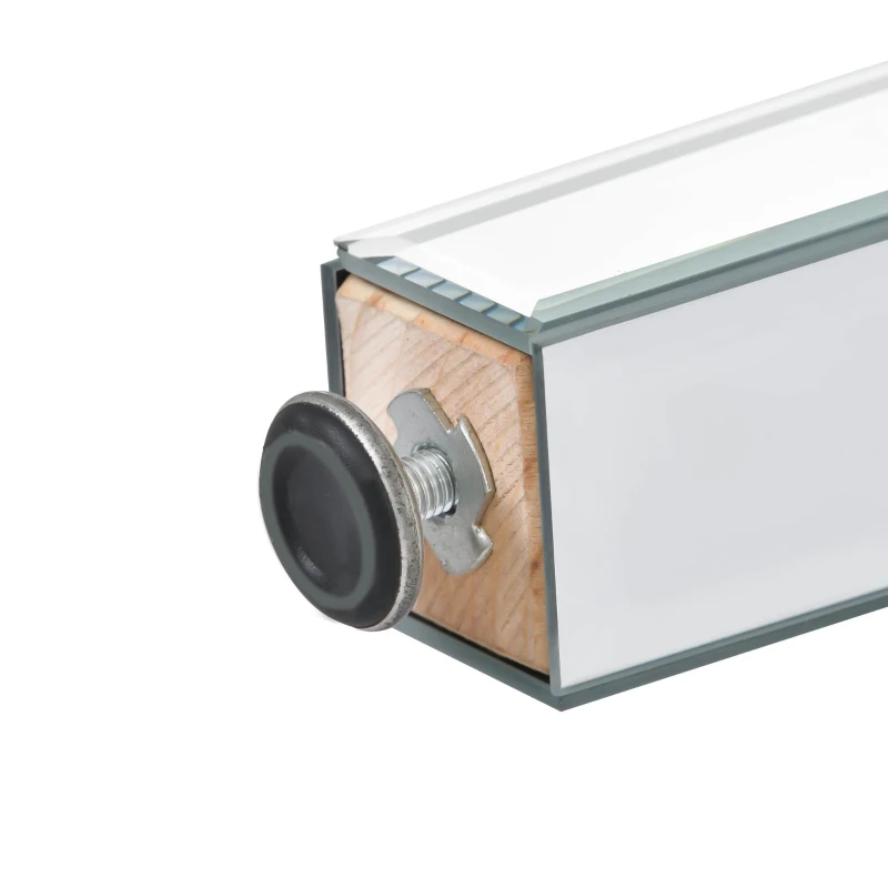 Vinsetto Fashionable Modern Glass Mirrored Coffee Table with Crystal Design and Adjustable Height Legs, Easy Assembly, 35.5" L x 23.5" W x 18.5" H, Silver