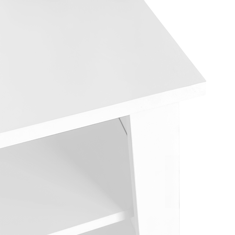 47.5'' Wide Hall Tree with Shoe Storage, 3 Hanging Hooks, Adjustable Shelves, and Multi-Functional Design for Hallway, White