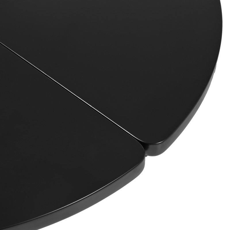 Round Petal-Shaped Coffee Table with Thick Legs and Sleek Edges, Minimalist Design, 39.5" Diameter, Easy Assembly, Black