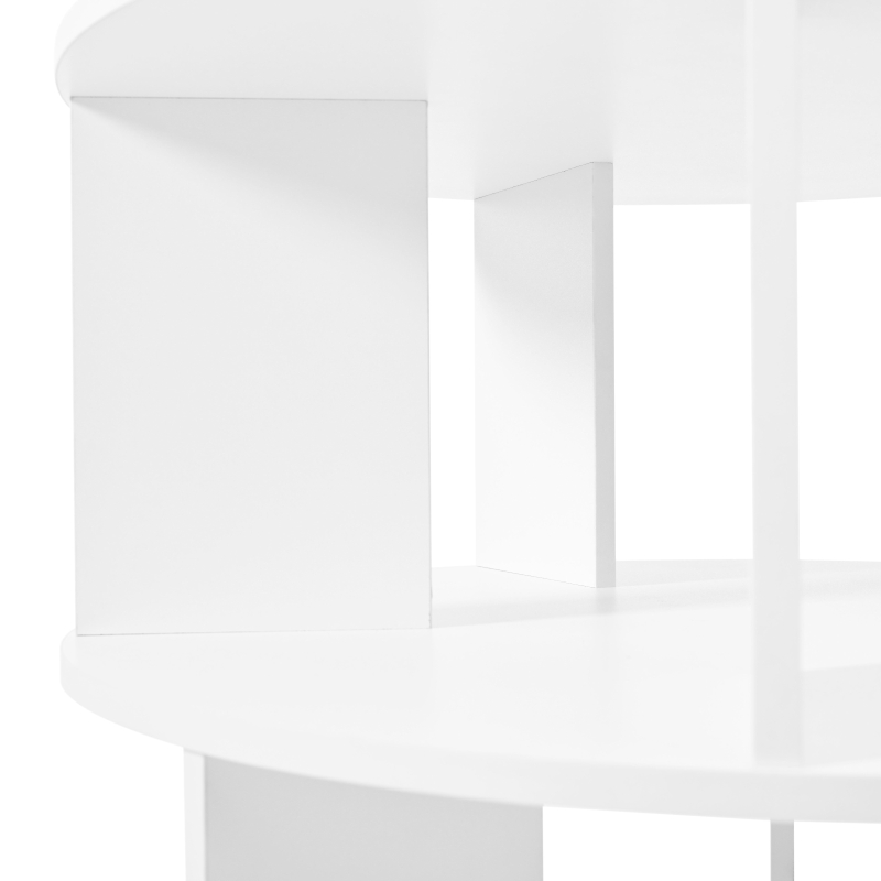 360° Spinning Shoe Cabinet with 5 Grids Per Layer, Adjustable 7-Tier Rotating Shoe Rack Tower, for Living Room, 23.5" L x 23.5" W x 65" H, White