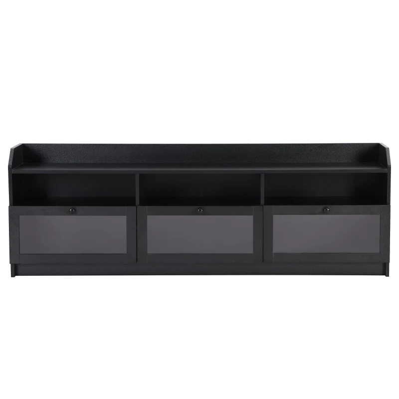 Vinsetto Sleek & Modern TV Stand with Acrylic Board Door, Media Console for TVs Up to 65", Ample Storage Space, 63" L x 12" W x 21.5" H, Black