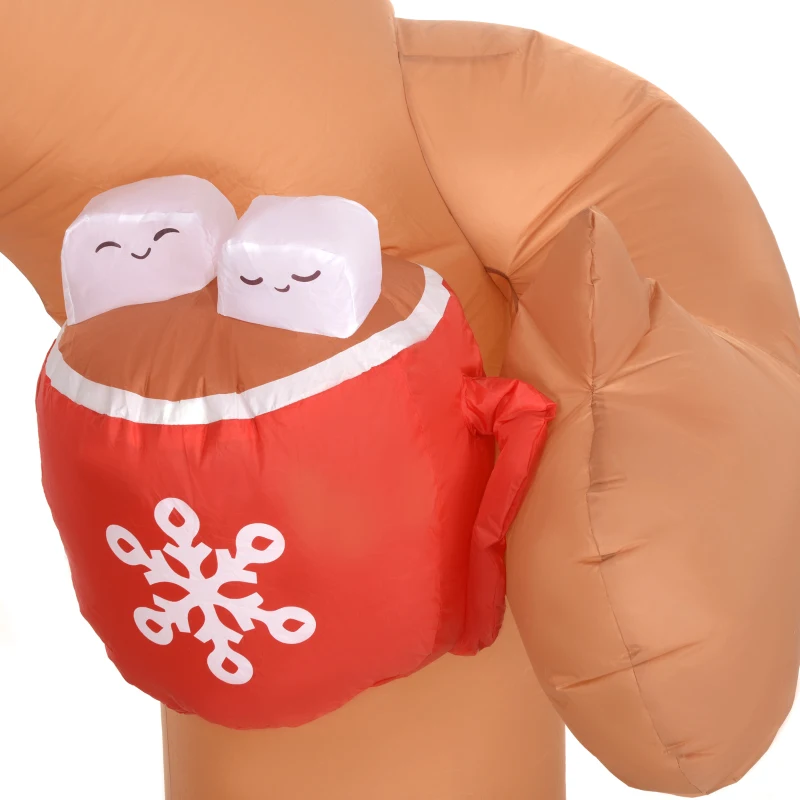 Outsunny 9.2' Inflatable Gingerbread Man Arch w/ White LED Lights, Blow-Up Outdoor Display for Party