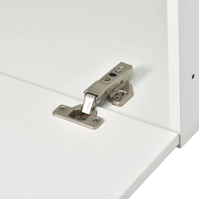 Vinsetto Wall Mount Floating TV Stand with 4 Media Storage Cabinets, 2 Shelves, and 16-Color RGB LED Lights for 95+" TV, White