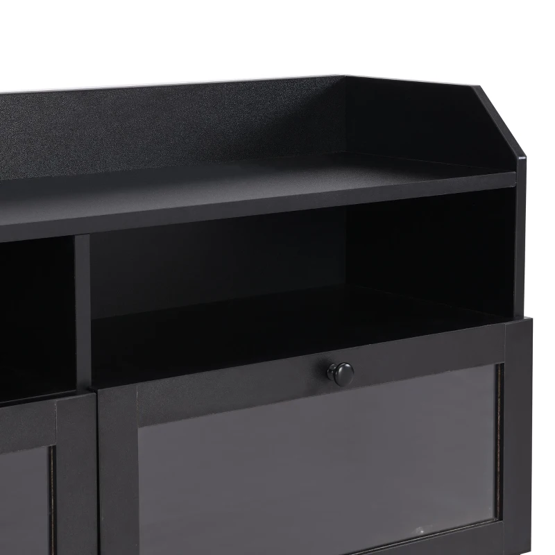 Vinsetto Sleek & Modern TV Stand with Acrylic Board Door, Media Console for TVs Up to 65", Ample Storage Space, 63" L x 12" W x 21.5" H, Black