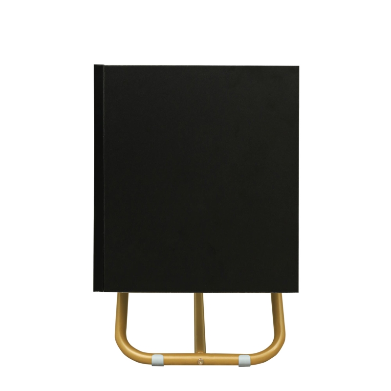 Vinsetto Sleek Design TV Stand with Fluted Glass, Faux Marble Top, and Gold Frame Base, Fits TVs Up to 70", 63.5" L x 12.5" W x 19" H, Black