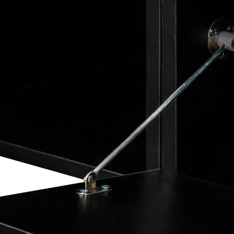 Vinsetto 82.5" Minimalist TV Stand for 90+" TV with Color Changing LED Lights, High Gloss Finish, Modern Entertainment Center, Black