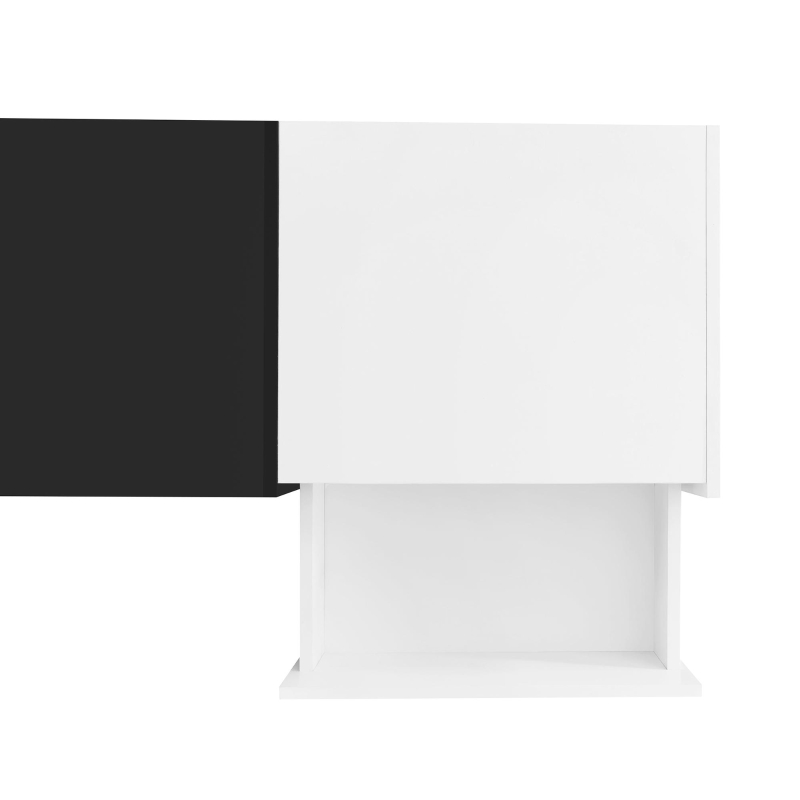 Vinsetto Functional TV Stand with Open and Hidden Storage, Sleek and Stylish TV Stand, Two-Tone Media Console for TVs Up to 80", White