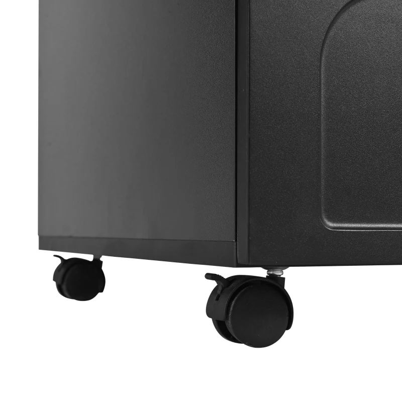 Vinsetto Coffee Table with Cloud Top, 2 Brake Wheels, Drawer, and Large Storage, 39.5" L x 23.5" W x 17.5" H, Black