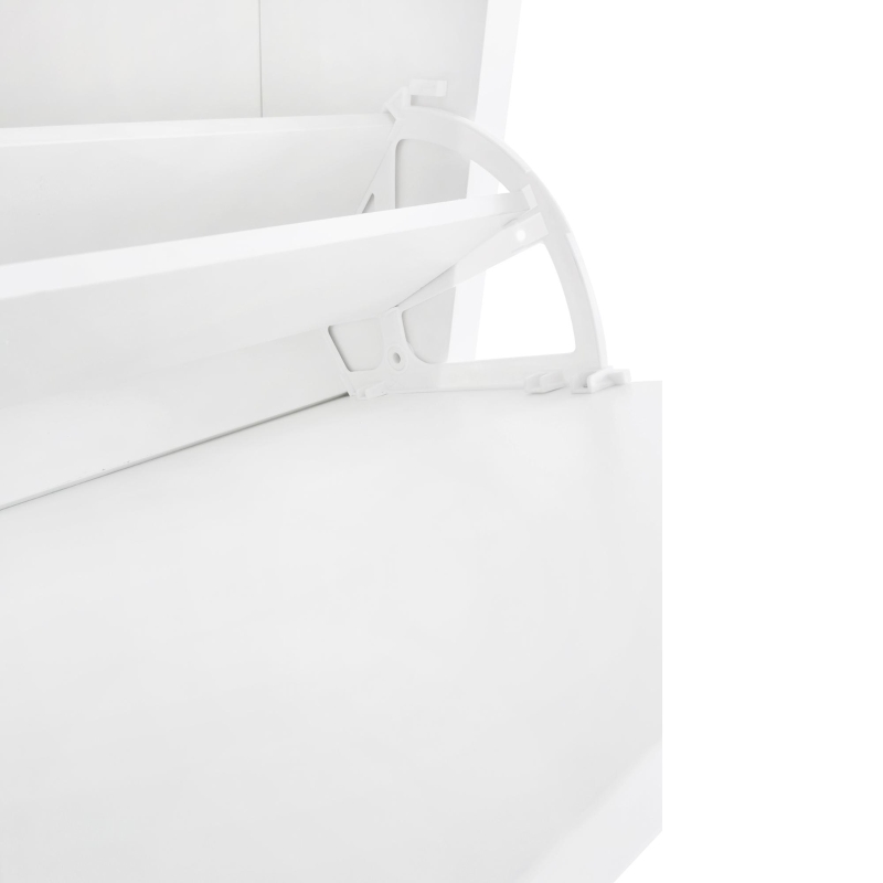 Functional Shoe Cabinet with 2 Flip Drawers, Adjustable Shoe Rack, Wood Grain Top, and Extra Storage, 24" L x 9.5" W x 47.5" H, White