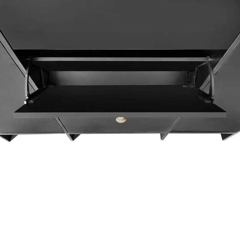 Vinsetto Contemporary Shoe Cabinet with Open Storage Platform, 3 Drawers and 4 Hooks, Tempered Glass Hall Tree, 55" L x 7" W x 82" H, Black