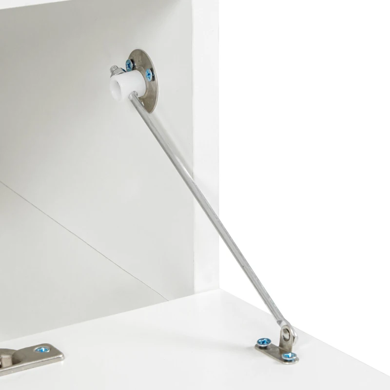 Vinsetto 82.5" Minimalist TV Stand for 90+" TV with Color Changing LED Lights, High Gloss Finish, Modern Entertainment Center, White