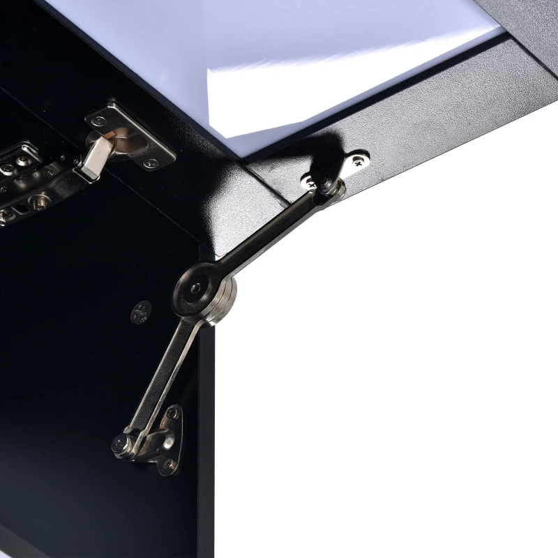 Vinsetto Wall Mount Floating TV Stand with 4 Media Storage Cabinets, 2 Shelves, and 16-Color RGB LED Lights for 95+" TV, Black