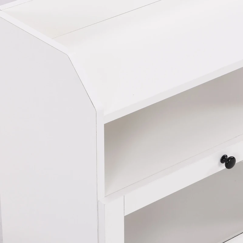 Vinsetto Sleek & Modern TV Stand with Acrylic Board Door, Media Console for TVs Up to 65", Ample Storage Space, 63" L x 12" W x 21.5" H, White