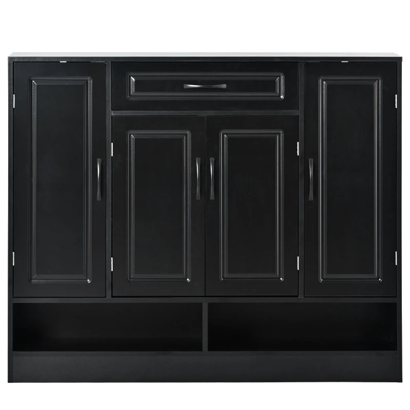 Vinsetto Sleek and Modern Shoe Cabinet with Adjustable Shelves, Minimalist Shoe Storage Organizer, Space-Saving Design, 47.5" L x 12" W x 39.5" H, Black