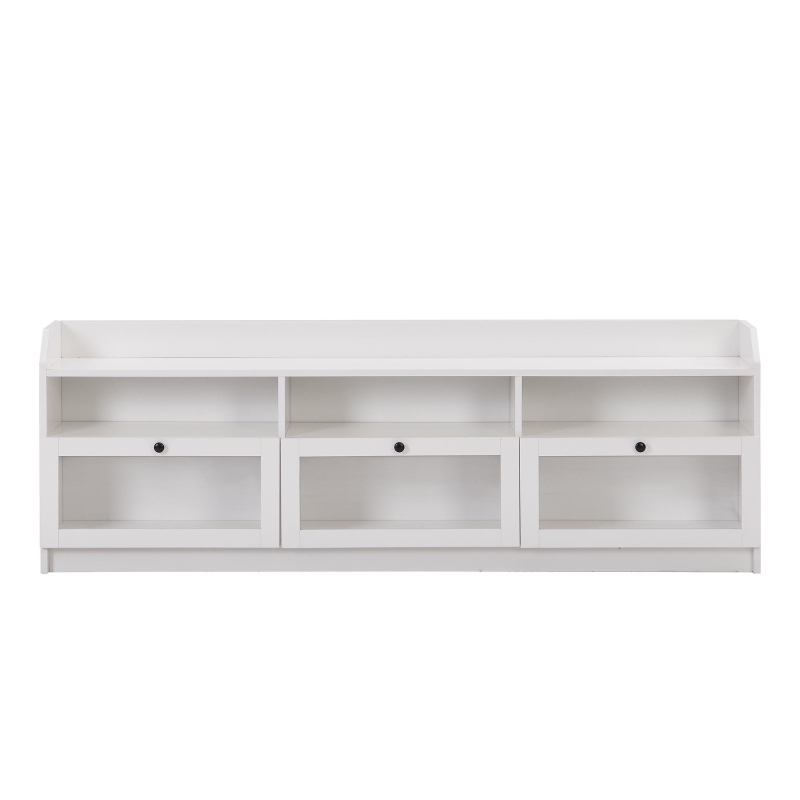 Vinsetto Sleek & Modern TV Stand with Acrylic Board Door, Media Console for TVs Up to 65", Ample Storage Space, 63" L x 12" W x 21.5" H, White