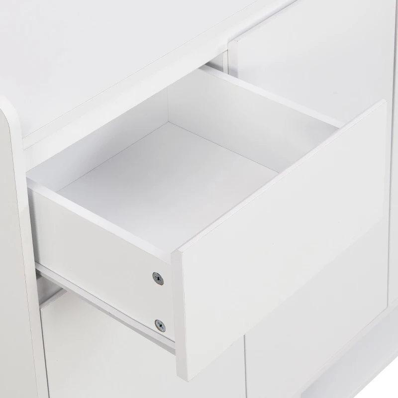 Sleek and Contemporary Shoe Cabinet with Adjustable Shelves, Solid Wood Legs, and Ample Storage, 55.5" L x 14" W x 39.5" H, White