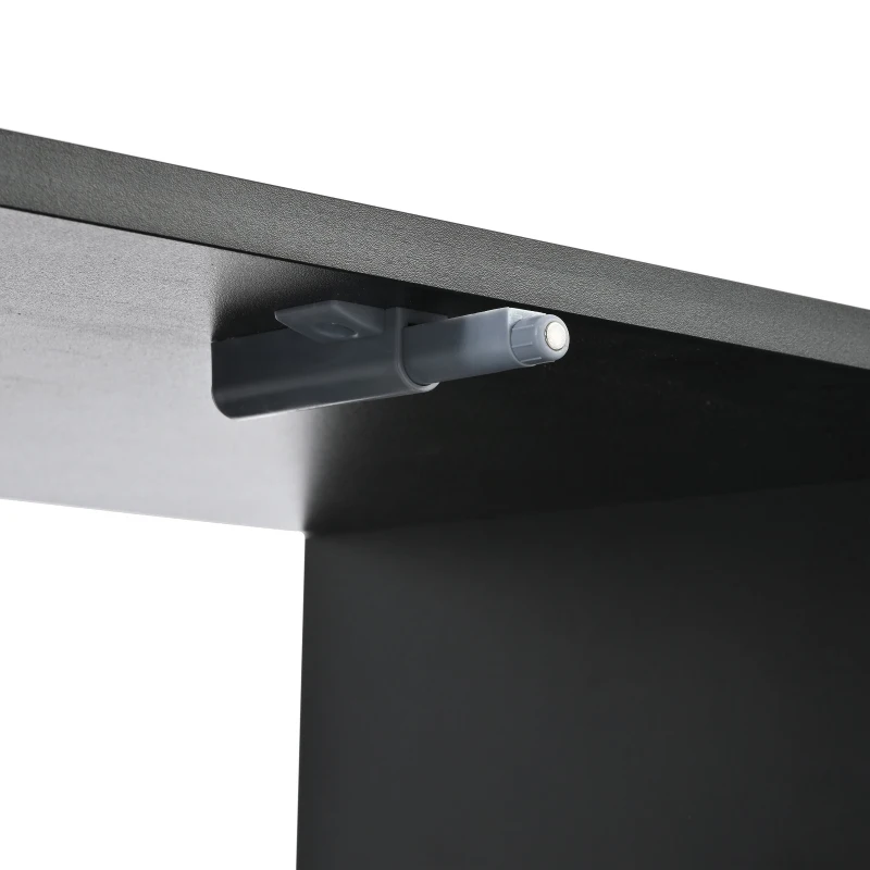 Vinsetto TV Stand with Fluted Tempered Glass Doors for TVs Up to 95", Media Console with APP-Controlled LED Light, 87" L x 16" W x 16" H, Black