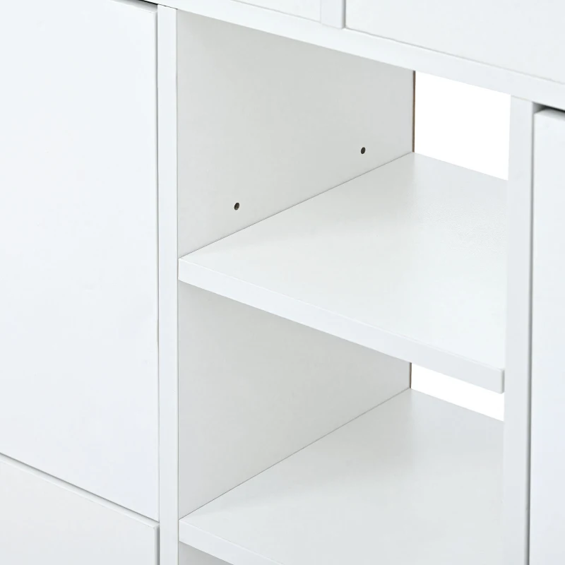 Vinsetto Modern Shoe Cabinet with 4 Flip Drawers, 2-Tier Shoe Storage Organizer, Shoe Rack for Entrance Hallway, 50.5" L x 9.5" W x 42.5" H, White