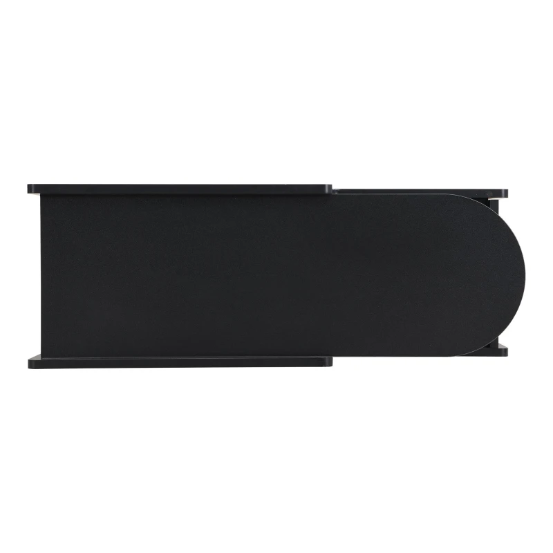 Mobile Multi-Layer Storage End Table with Lockable Wheels, Cream Style Side Table, 12" Narrow Nightstand, 31.5" L x 12" W x 21.5" H, Black