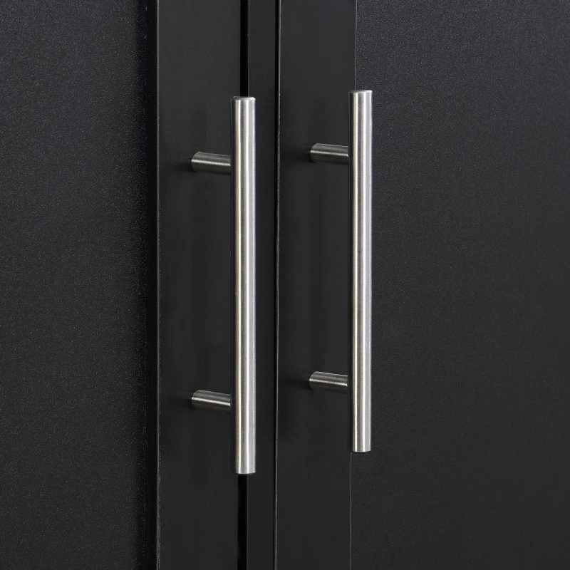 Vinsetto Multi-Functional Hall Tree with 4 Hidden Hanging Hooks, Brown Wood Grain Bench, Multiple Storage Spaces, 59" L x 15.5" W x 75" H, Black