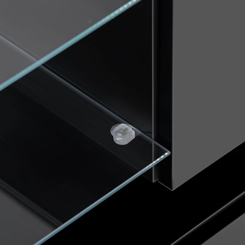 Vinsetto 71" TV Stand for 75" TV with Media Storage Cabinets, 16-Color RGB LED Lights, Modern High Gloss Entertainment Center, Black