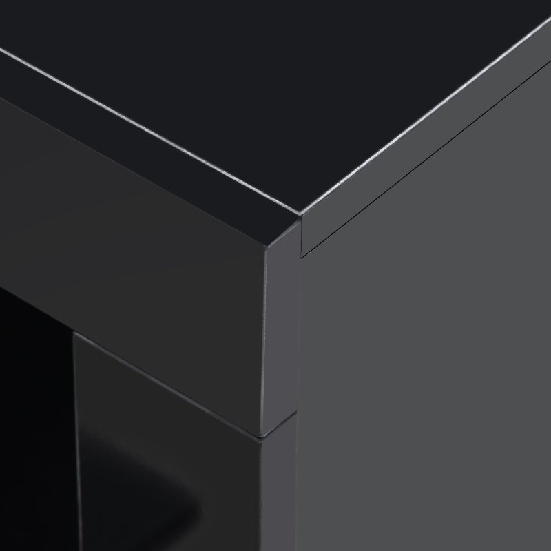 Vinsetto Modern 16-Color LED TV Stand Fits Up to 70" TV, High Gloss Entertainment Center with DVD Shelf, 73" L x 15.5" W x 19.5" H, Black