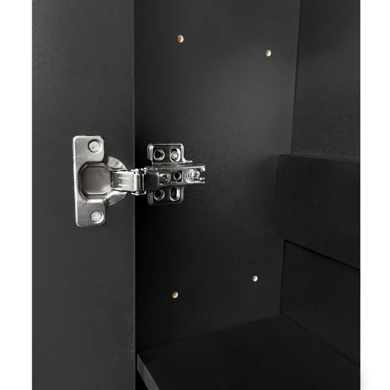 Vinsetto Multifunctional Shoe Cabinet with Storage Shelf, 6 Drawers, 4 Hooks and Tempered Glass Doors, Modern Hall Tree, 62" L x 7" W x 82" H, Black