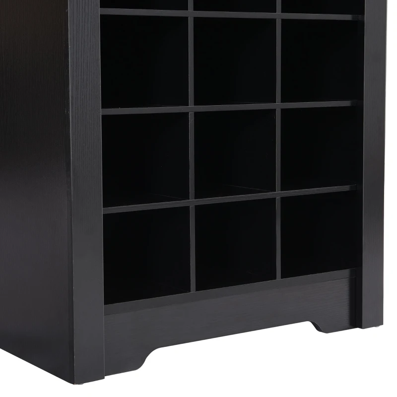 Contemporary Shoe Cabinet with Multiple Storage Capacity, Free Standing Tall Cabinet for Hallway or Bedroom, 24.5" L x 13" W x 74" H, Black