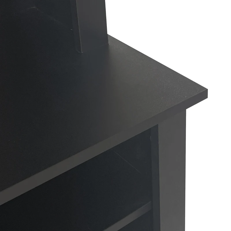 47.5'' Wide Hall Tree with Shoe Storage, 3 Hanging Hooks, Adjustable Shelves, and Multi-Functional Design, 47.5" L x 16" W x 75.5" H, Black