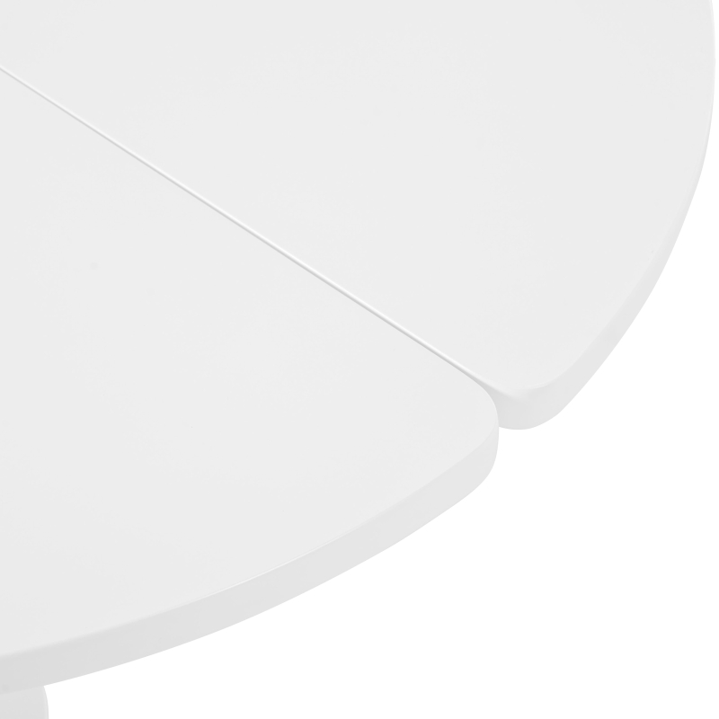 Round Petal-Shaped Coffee Table with Thick Legs and Sleek Edges, Minimalist Design, 39.5" Diameter, Easy Assembly, White