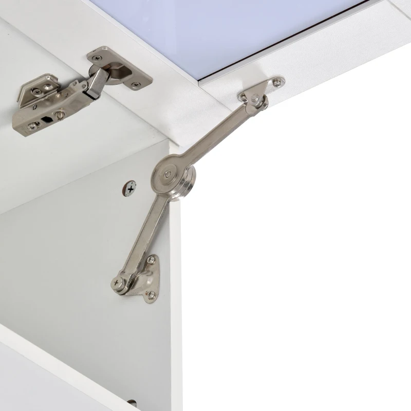 Vinsetto Wall Mount Floating TV Stand with 4 Media Storage Cabinets, 2 Shelves, and 16-Color RGB LED Lights for 95+" TV, White