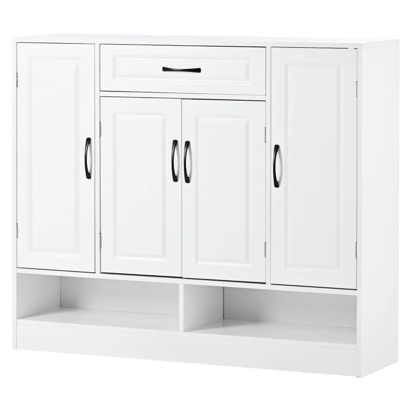 Sleek and Modern Shoe Cabinet with Adjustable Shelves, Minimalist Shoe Storage Organizer, Space-Saving Design, 47.5" L x 12" W x 39.5" H, White