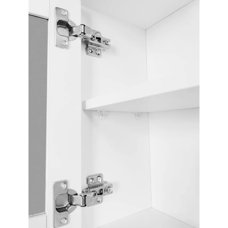 Multifunctional Shoe Cabinet with Storage Shelf, 6 Drawers, 4 Hooks and Tempered Glass Doors, Modern Hall Tree, 62" L x 7" W x 82" H, White