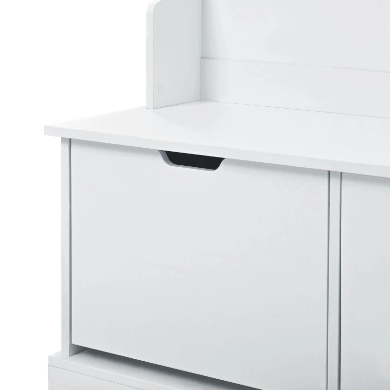 Vinsetto All-in-One Hall Tree with 3 Top Shelves, 2 Flip Shoe Storage Drawers, Storage Bench, and Metal Hanging Hooks, 39.5" L x 18" W x 71" H, White