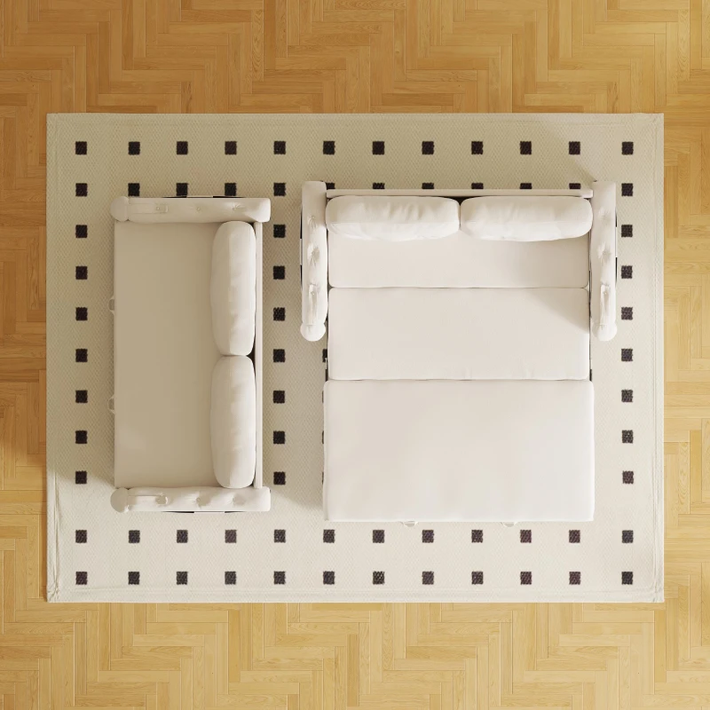 66" Hydraulic Convertible Sleeper with Storage and 2 Pillows, Tufted Button Upholstered Velvet Loveseat, 66" L x 35.5" W x 35" H, Beige