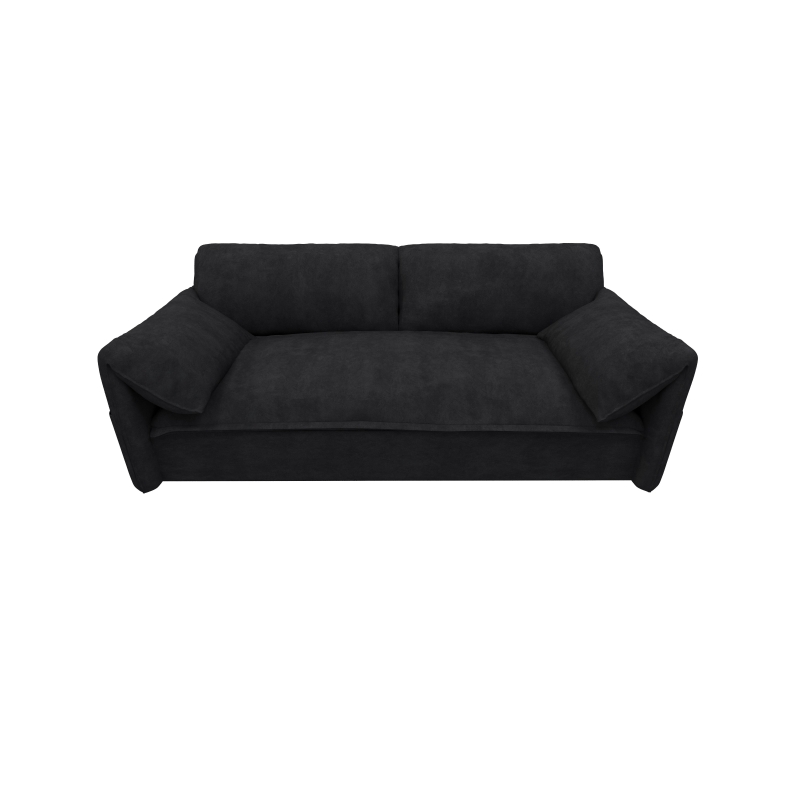 64" 3-in-1 Convertible Sleeper Sofa with Side Storage, Multi-Functional Velvet Loveseat, 64" L x 33.5" W x 36" H, Black