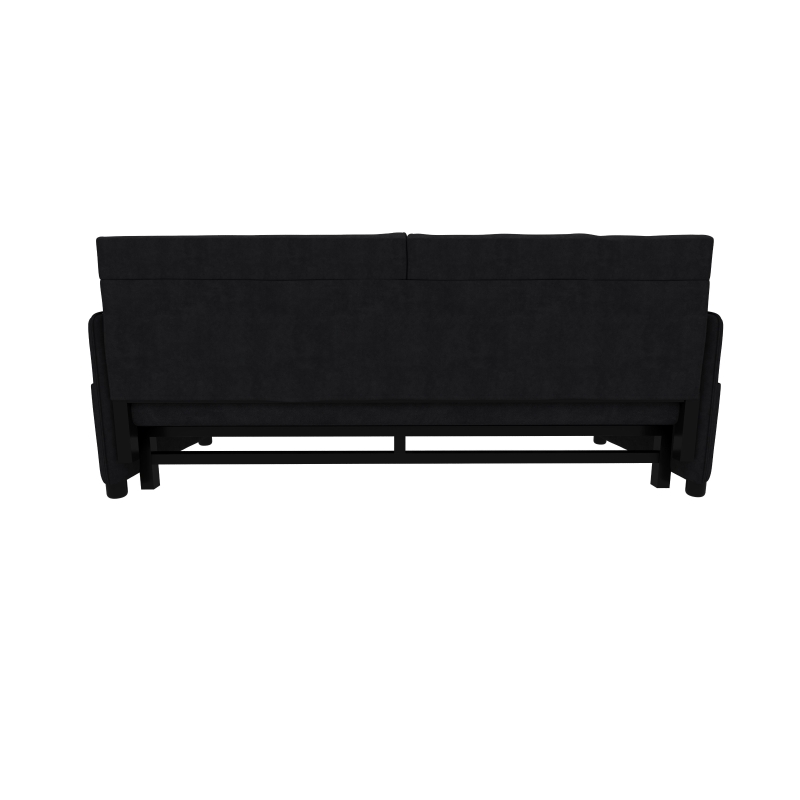 64" 3-in-1 Convertible Sleeper Sofa with Side Storage, Multi-Functional Velvet Loveseat, 64" L x 33.5" W x 36" H, Black